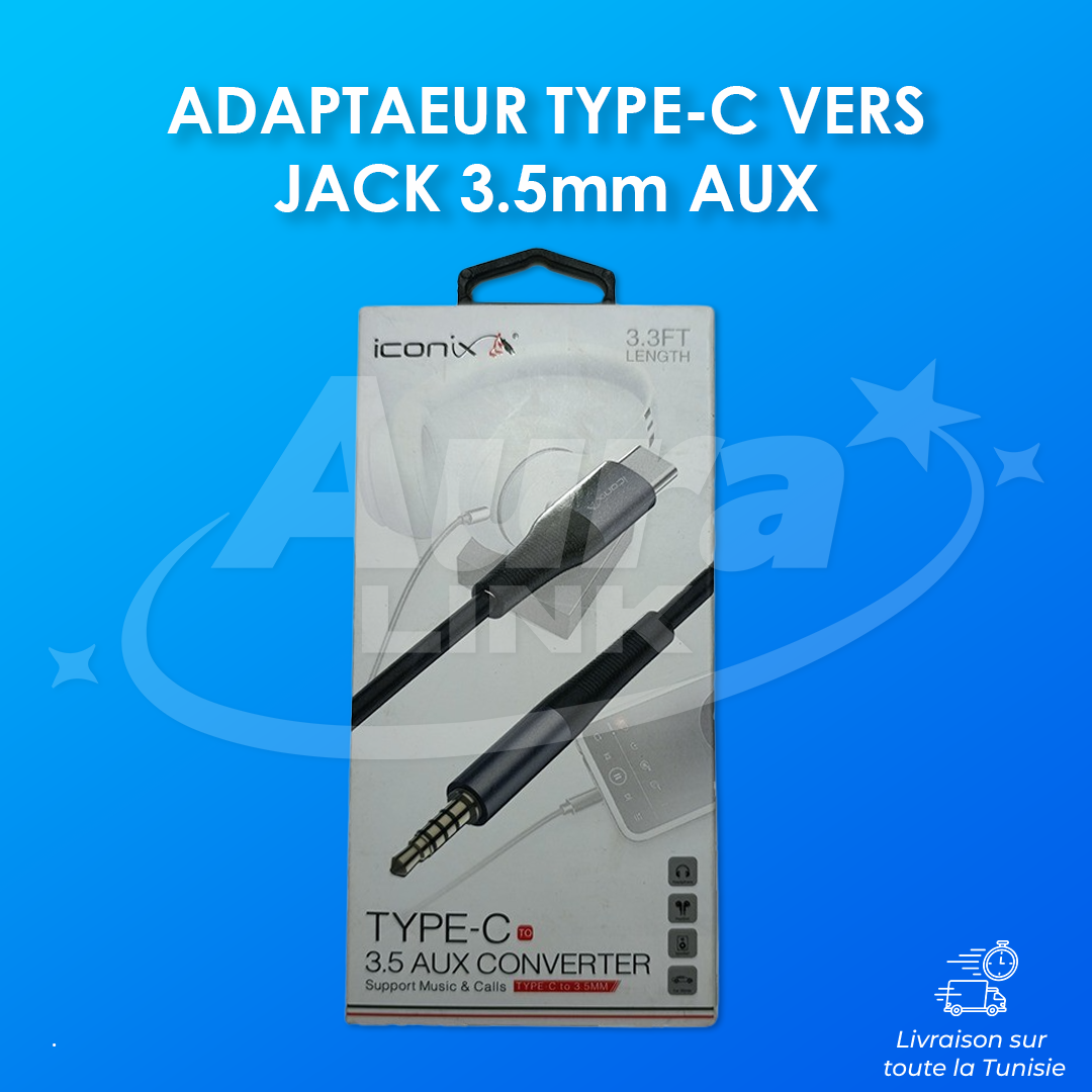 ADAPTAEUR TYPE-C VERS JACK 3.5mm AUX