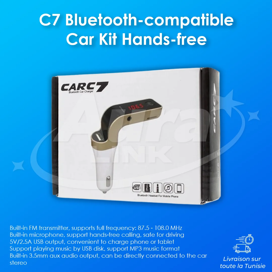 C7 Bluetooth-compatible Car Kit Hands-free FM Transmitter MP3 Player & USB Car Charger