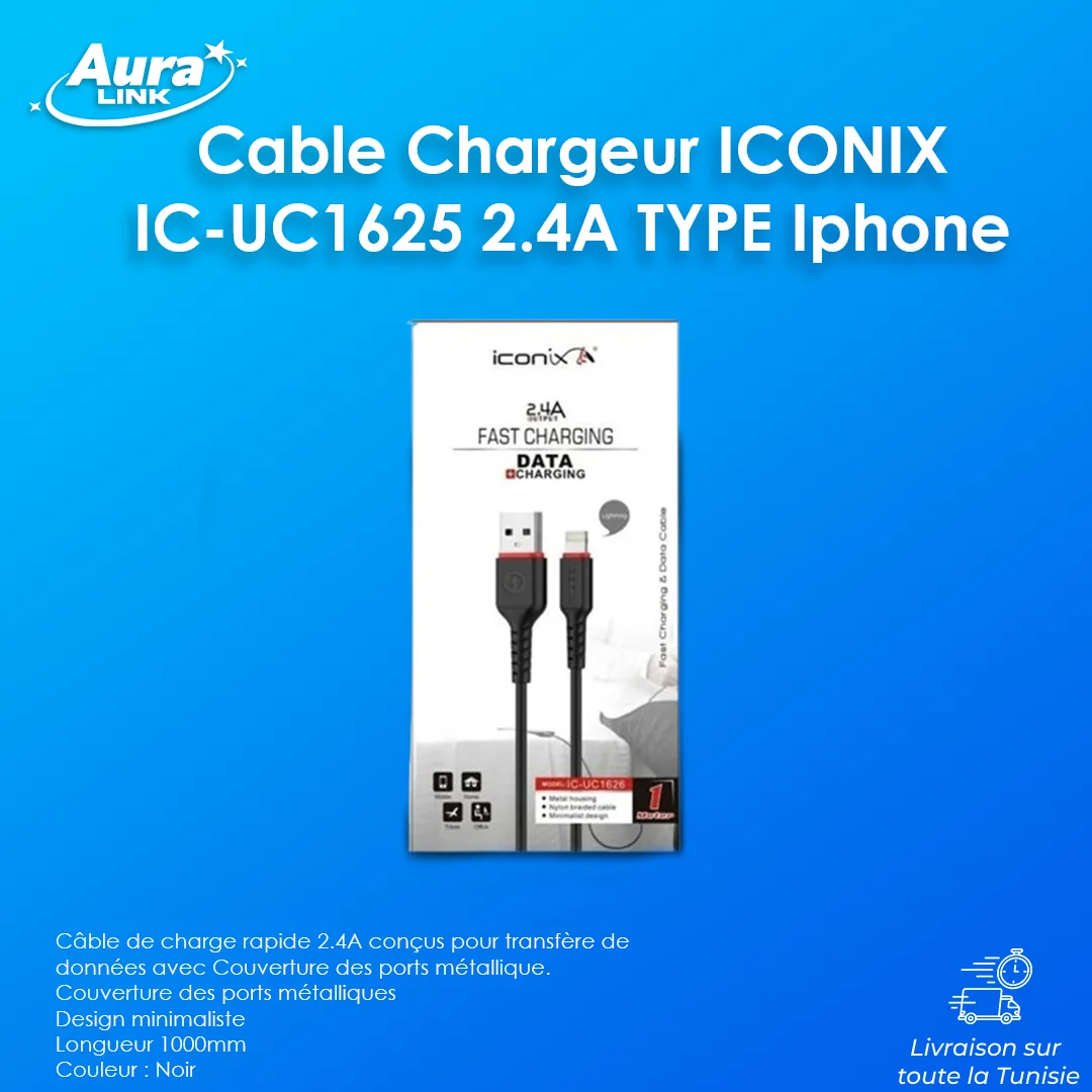 Cable Iconix 2.4 A fast Charging -Type Iphone