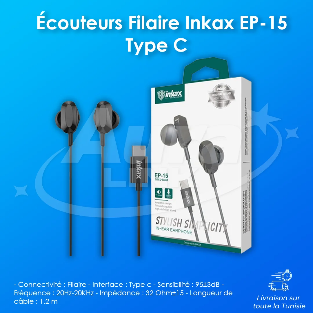 Écouteurs Filaire Inkax EP-15 Type C