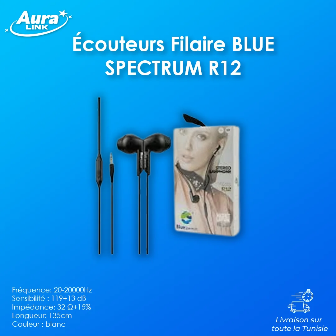 Ecouteur avec Micro Blue Spectrum R12