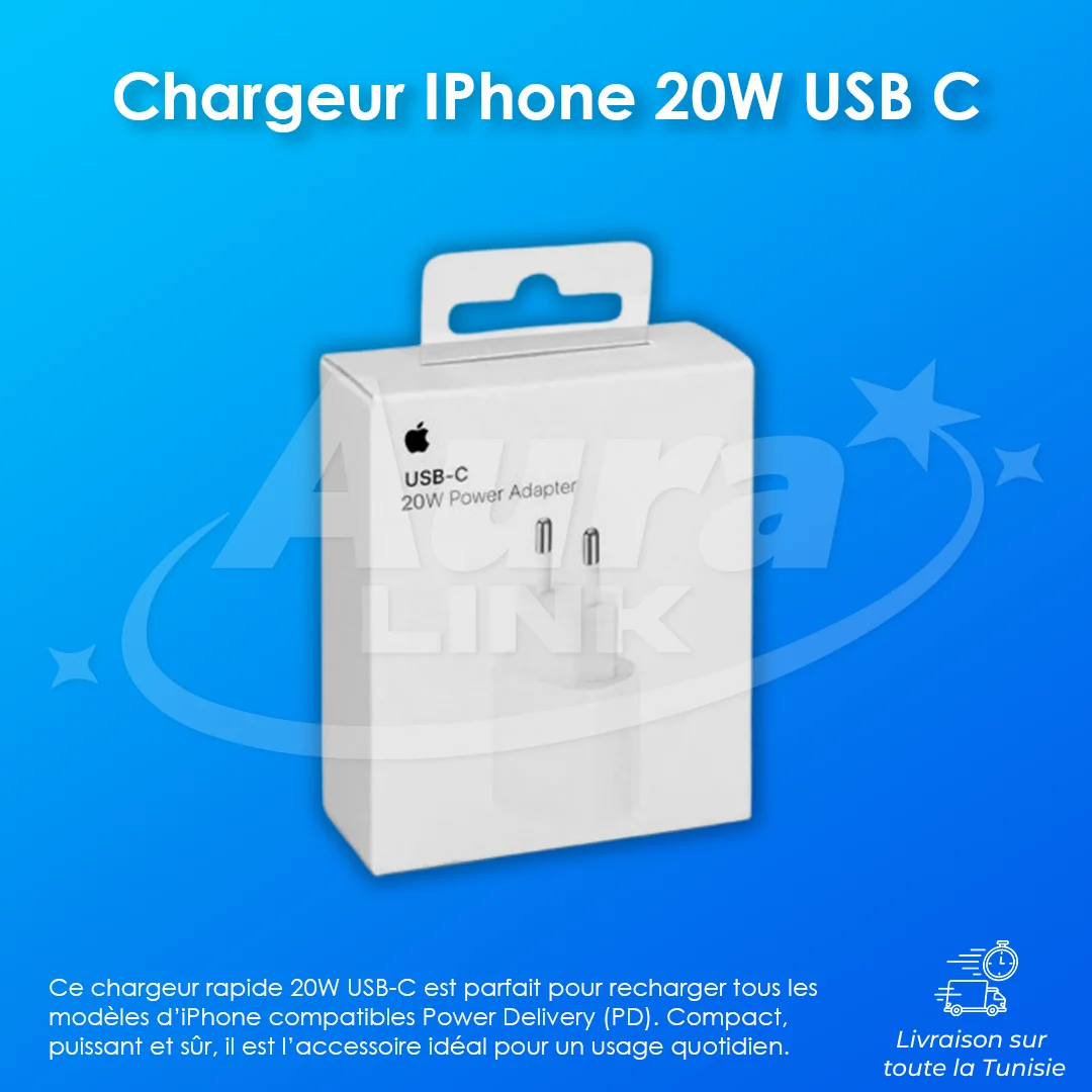 Chargeur IPhone 20W USB C
