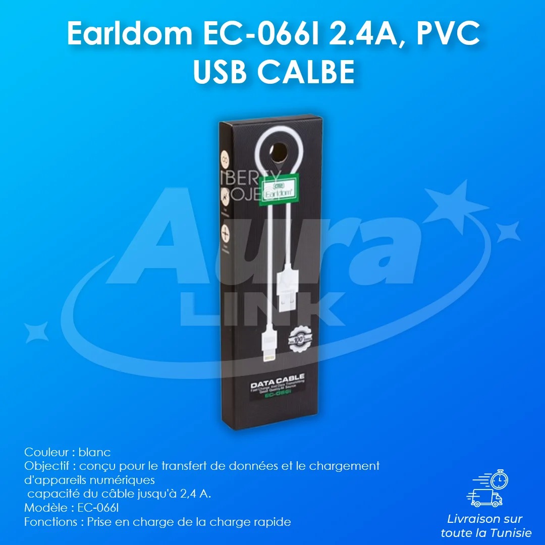 Earldom EC-066I 2.4А, PVC USB CALBE