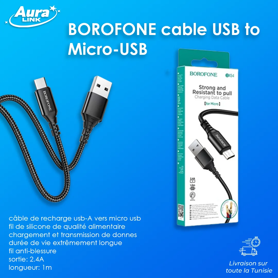 BOROFONE cable USB to Micro-USB, 1m
